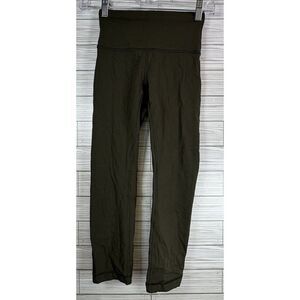 Lululemon Women's Align‎ High Rise Crop Nulu Fabric Size 2 Diamond Eye Green